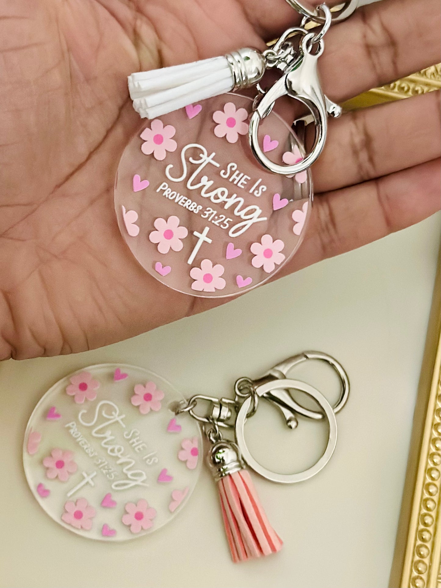 Circle Keychain-She is Strong